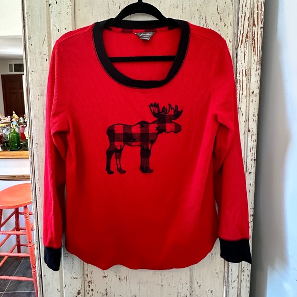 Eddie Bauer Tops - Eddie Bauer THERMAL MOOSE SLEEPWEAR TOP